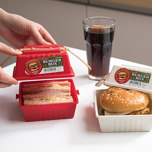 Japanese Style Square Burger Box Bento Lunch Box - Peachymart