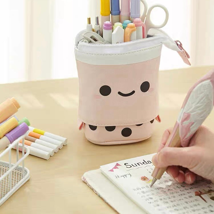 Sabary 383 Pcs Cute Stationary Set Include Telescopic Boba Pencil Pouch  Case Bag Gel Ink Pen Sticky Note Bubble Tea Sticker Highlighter Stationary