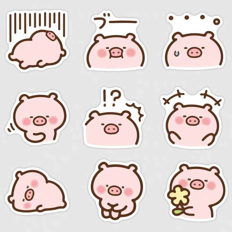 Étiquettes autocollant cochon kawaii scrapbooking - stickers
