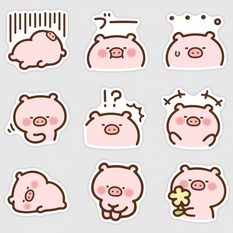 Kawaii Pig Stickers - Journaling Stickers - Cute Pig Stickers [40 pc]