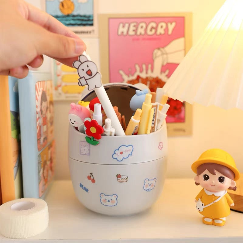 Kawaii Cute Bear Mini Desktop Trash Can Organizer – Kawaii Merchandise