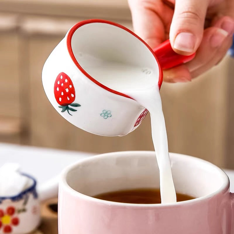 Milk Strawberry Cup Ceramic Japanese Mug Cute Tea Coffee Cups