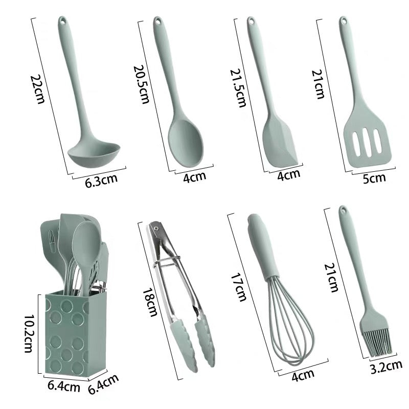 Cute Pastel Colour 8 Piece Set Kitchenware Cooking Utensils