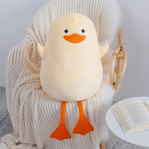 Cute Puffy Duck with Tangling Feet Plush Cushion - Peachymart