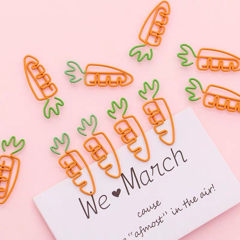 Kawaii Radish Carrot Shaped Journal Diary Paper Clips - Peachymart