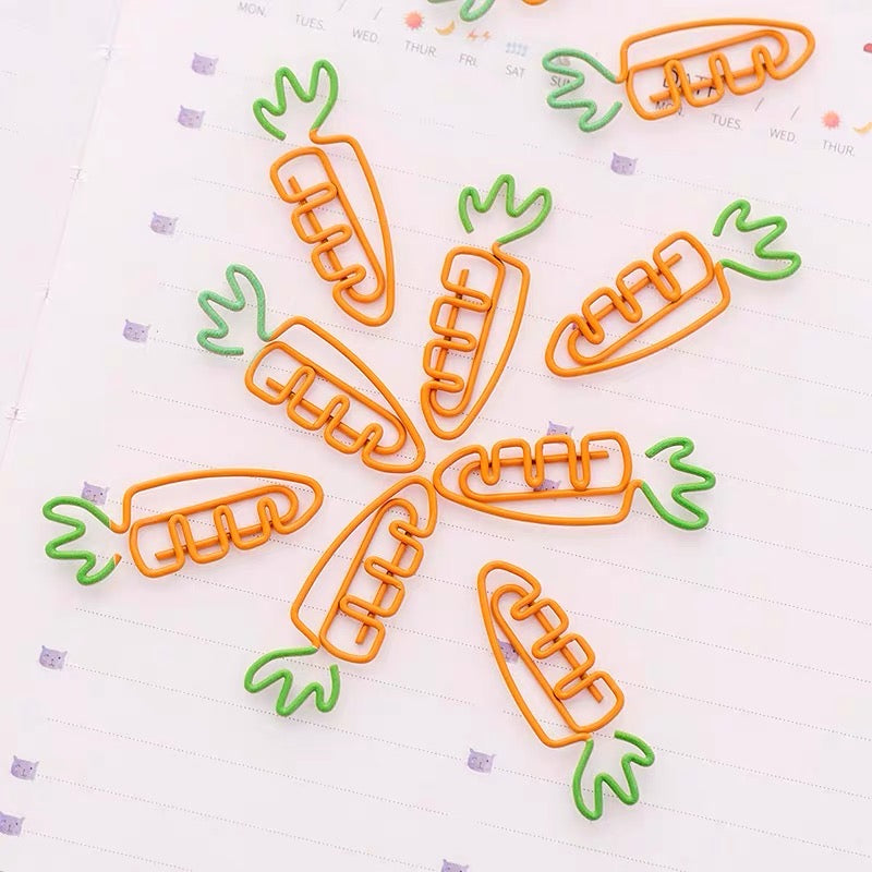 Kawaii Radish Carrot Shaped Journal Diary Paper Clips - Peachymart