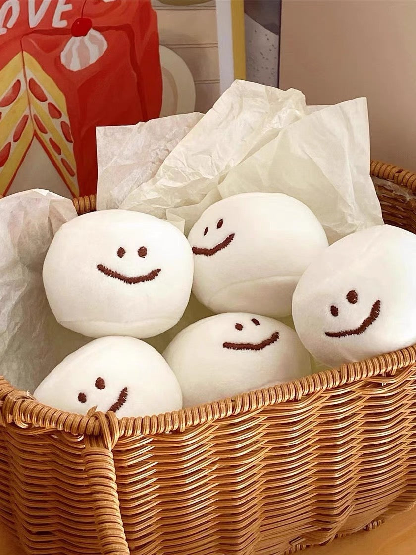 Cute Destress Smiley Marshmallow Mini Plush Toy Peachymart