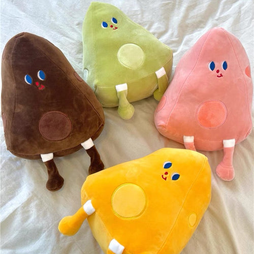 Creative Cute Cheese Cake Man Soft Plushies Cushion - Peachymart