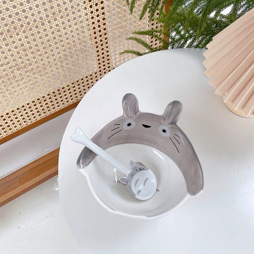 Cute Japanese Style Totoro Pattern Ceramic Bowl - Peachymart