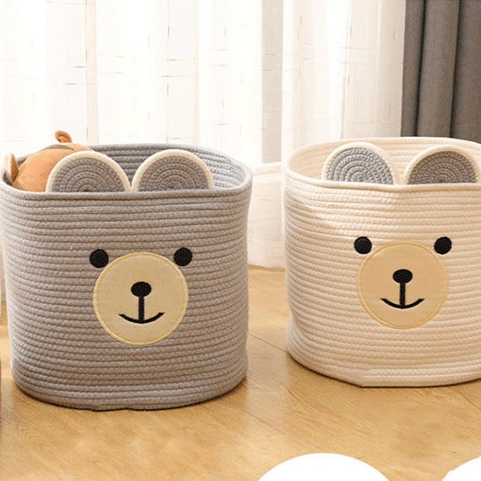 Cute Teddy Bear Hugging Mini Storage Basket Organizer - Peachymart