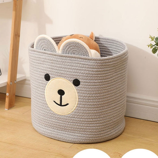 Cute Teddy Bear Hugging Mini Storage Basket Organizer - Peachymart