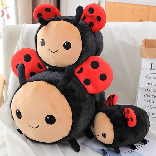 Cute Kawaii Cartoon Insect Bee & Ladybird Plushies Cushion Pillow - Peachymart