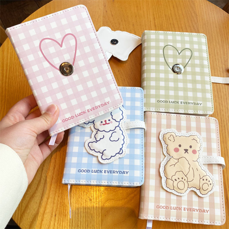 Cute Kawaii Bear & Bunny Leather Flap Journal Diary Planner Notebook -  Peachymart