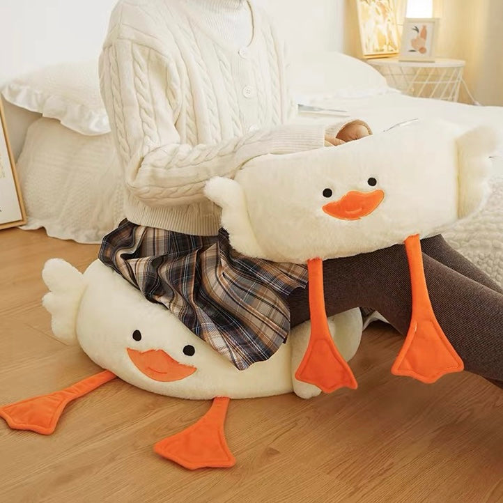 Kawaii Soft Stuffed Duckie Hanging Legs Seat Cushion Plush - Peachymart