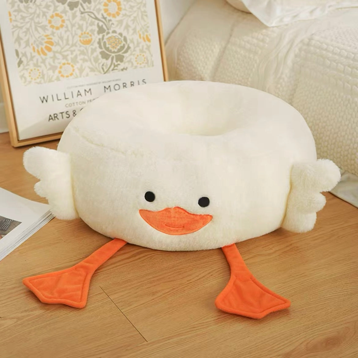 Kawaii Soft Stuffed Duckie Hanging Legs Seat Cushion Plush - Peachymart