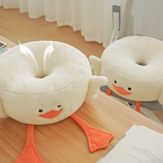 Kawaii Soft Stuffed Duckie Hanging Legs Seat Cushion Plush - Peachymart