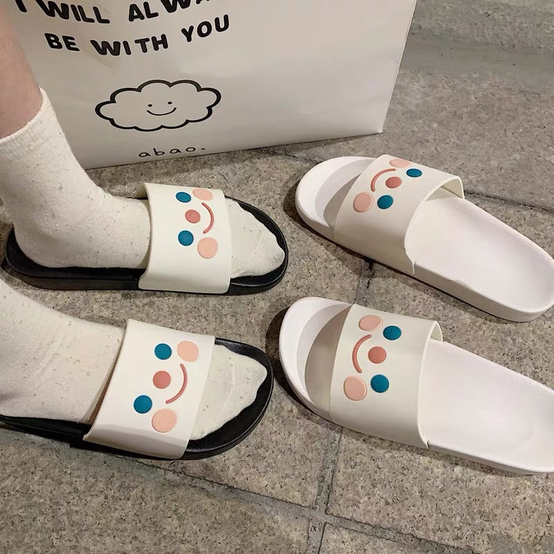 Produktivitet forholdsord alkohol Cute Kawaii Korean Style Smiley Face Home Slippers - Peachymart