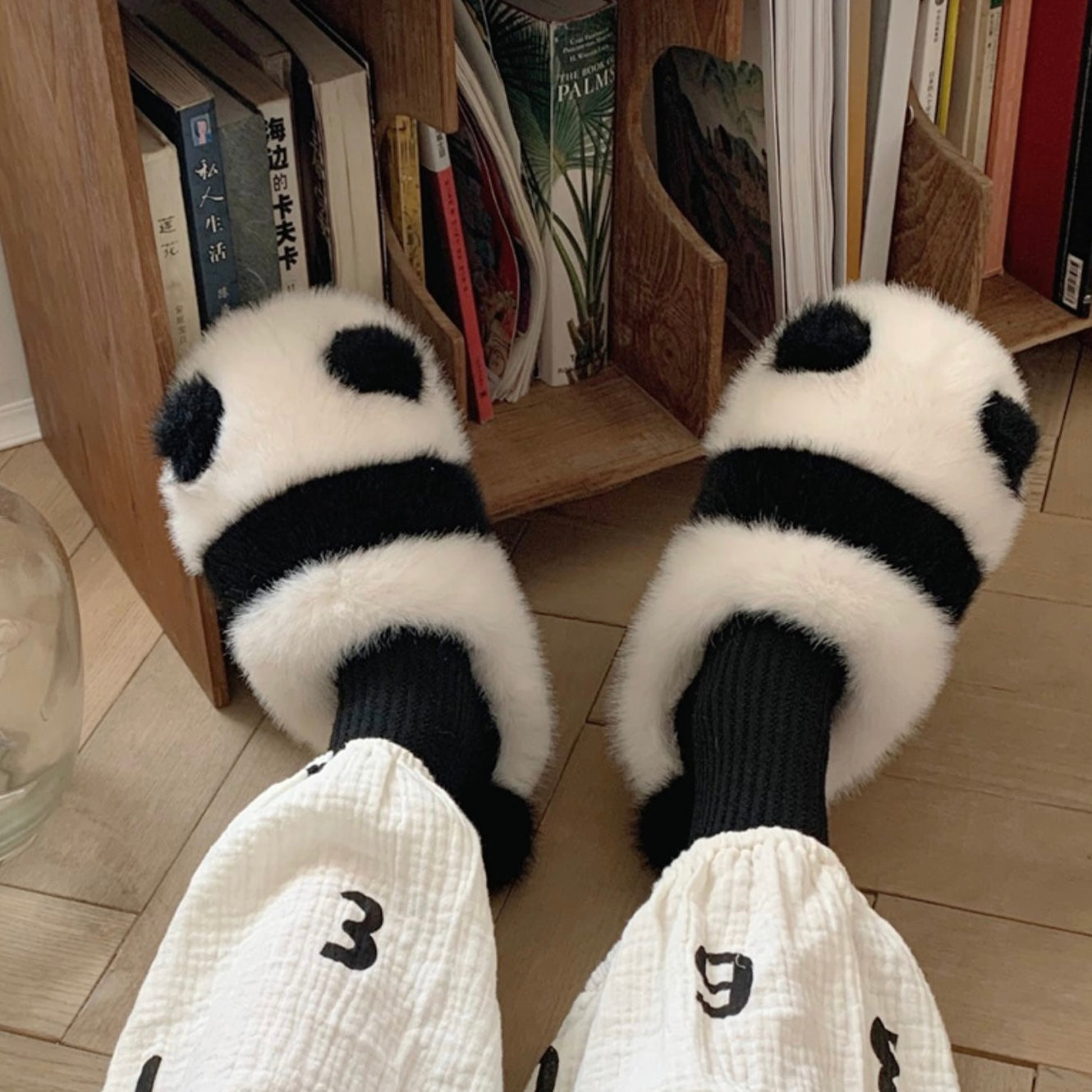 Panda fur 2025 slippers