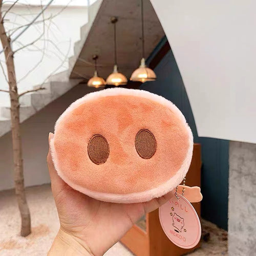 Cute Kawaii Pig Nose & Bottom Soft Small Coins Pouch Bag - Peachymart