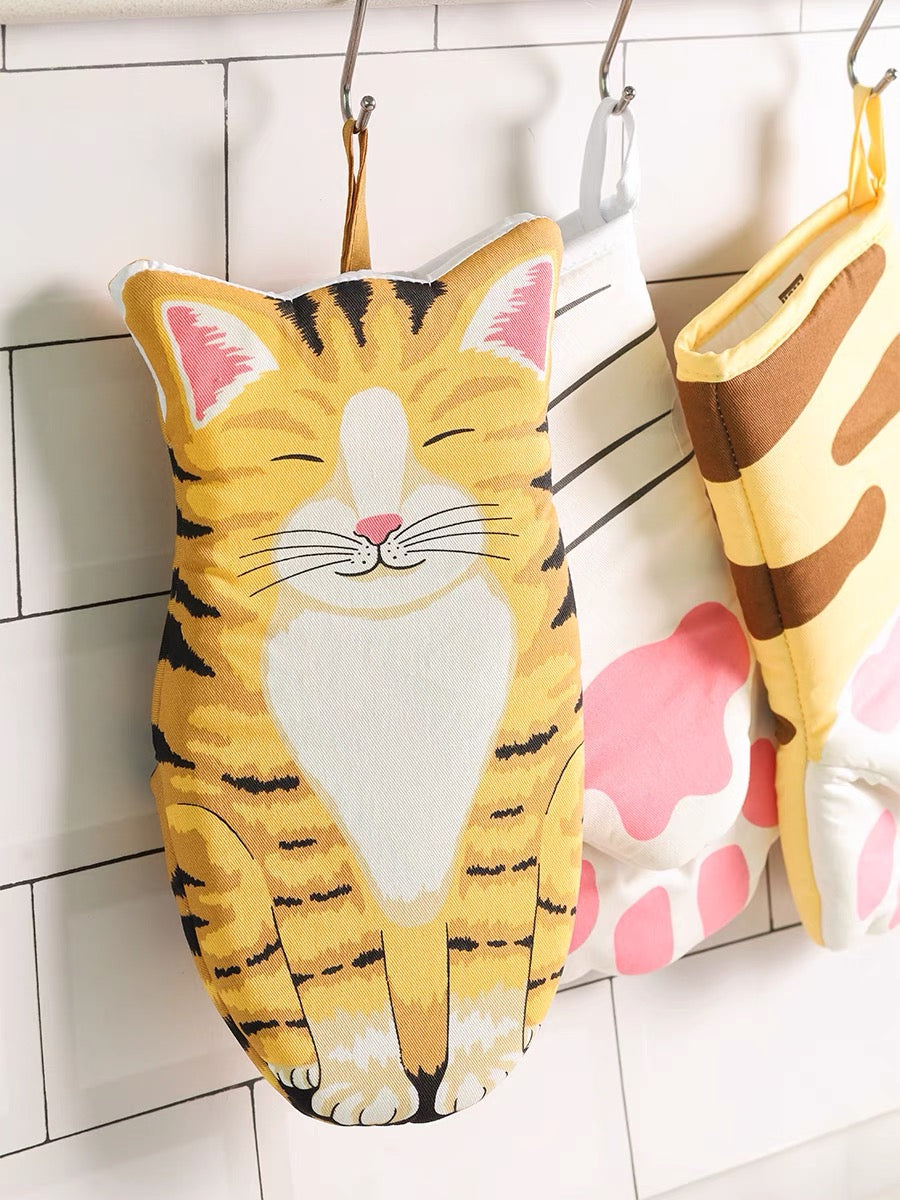 Cute Kawaii Cat Paw Heat Resistant Oven Mitts - Peachymart