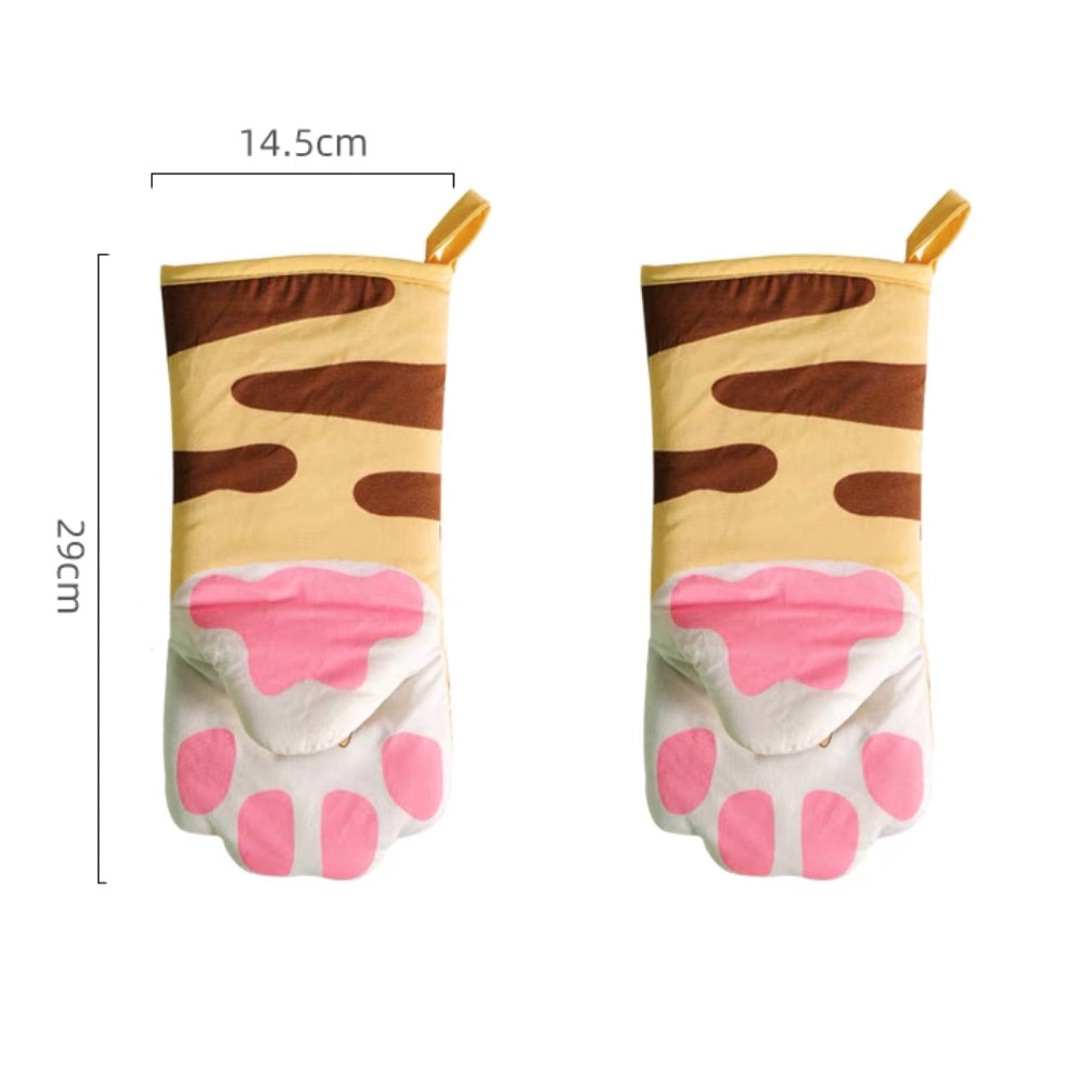 Cute Kawaii Cat Paw Heat Resistant Oven Mitts