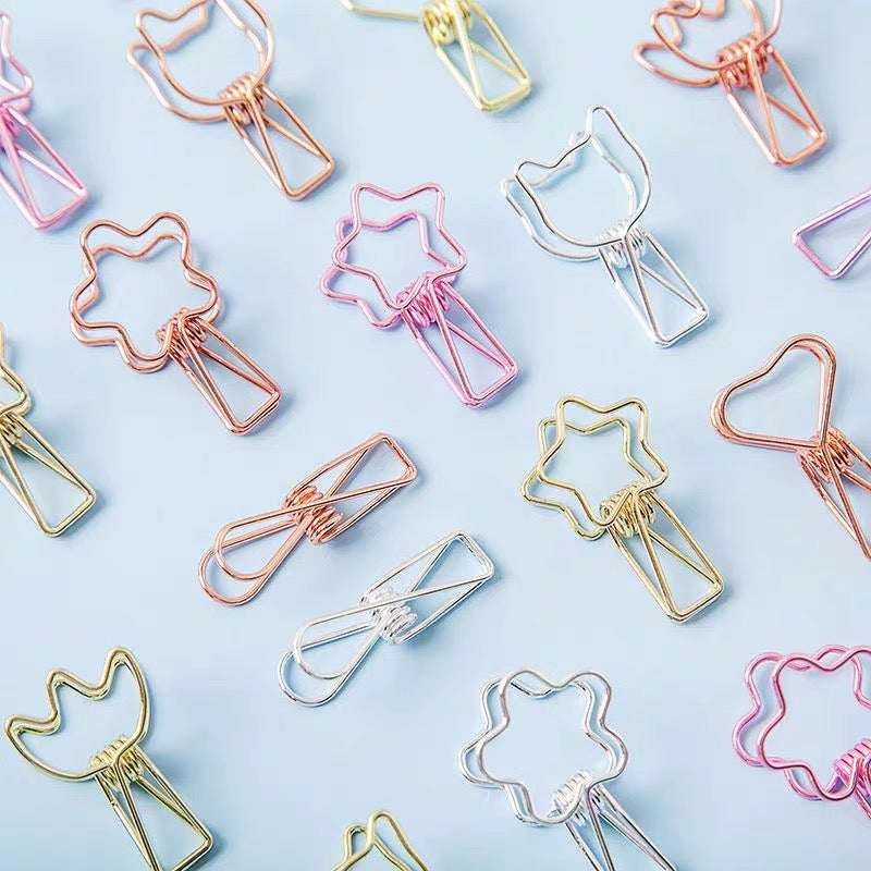 1 x Cute Metal Wired Mini Clips Notebook Clips Box - Peachymart