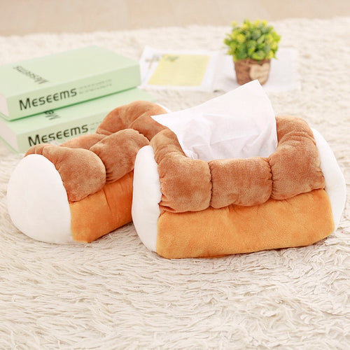 Kawaii Soft Fluffy Bread Shape Tissue Box Holder - Peachymart