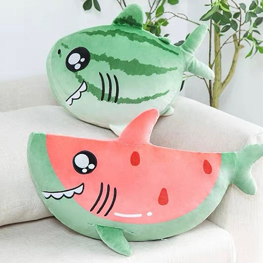 Cute Watermelon Style Shark Cushion Plush Peachymart