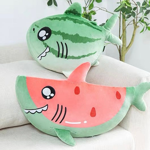 Cute Watermelon Style Shark Cushion Plush - Peachymart