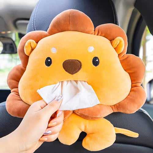 Cute Bear & Crab Style Soft Plush Car Tissue Box Holder - Peachymart