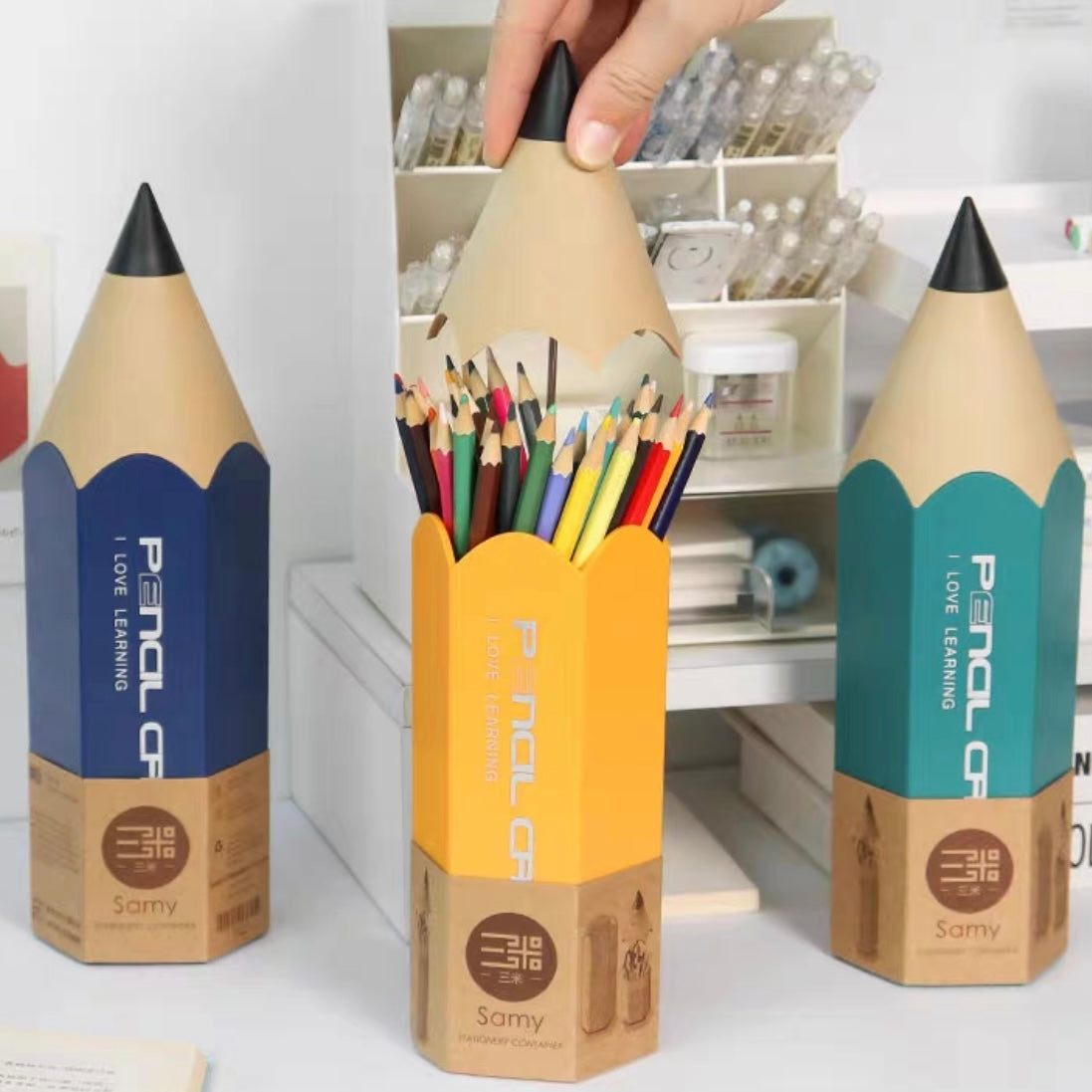 Cute Giant Crayon Pencil Desk Accessories Holder - Peachymart