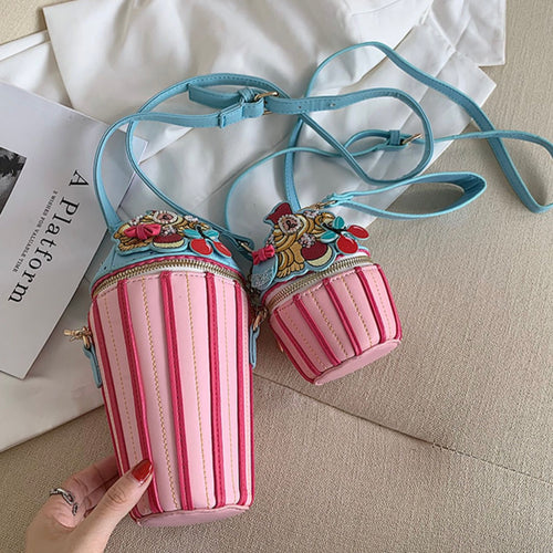 Cute 3D Colourful Sweet Ice Cream Cup Cross Body Bag - Peachymart